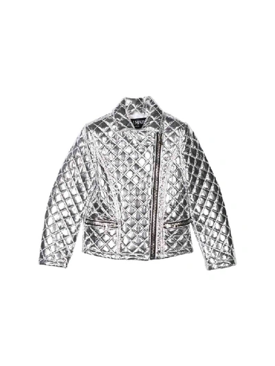 Shop Balmain Quilted Jacket In Argento