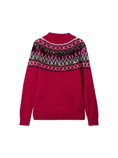 Shop Alberta Ferretti Burgundy Sweater Teen In Lampone