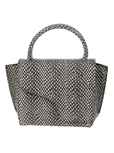 Shop Atp Atelier Snake Print Shoulder Bag In Bianco/nero