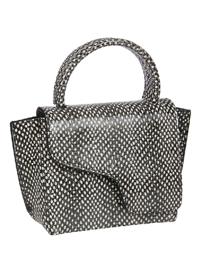 Shop Atp Atelier Snake Print Shoulder Bag In Bianco/nero