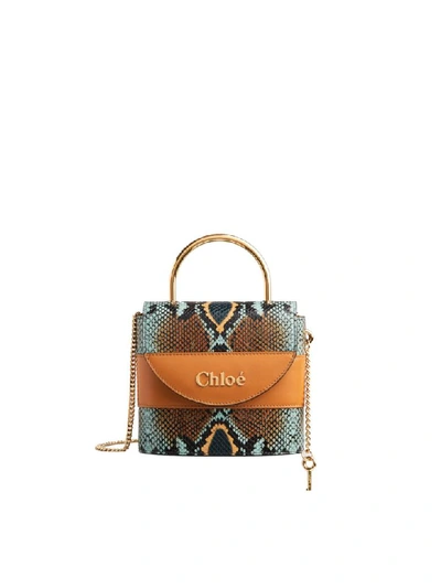 Shop Chloé Small Aby Lock Bag In L Faded Blue