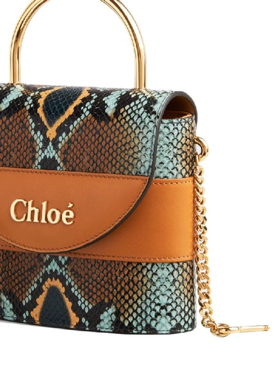 Shop Chloé Small Aby Lock Bag In L Faded Blue