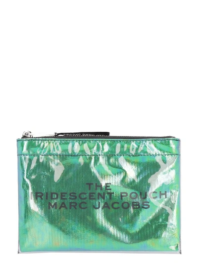 Shop Marc Jacobs Iridescent Pvc Flat Pouch In Green