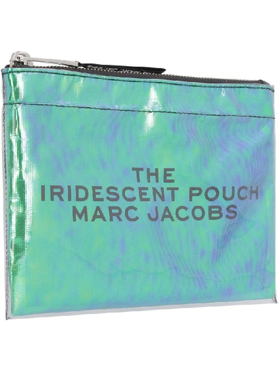 Shop Marc Jacobs Iridescent Pvc Flat Pouch In Green