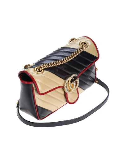 Shop Gucci Gg Marmont Shoulder Bag In Bicolore