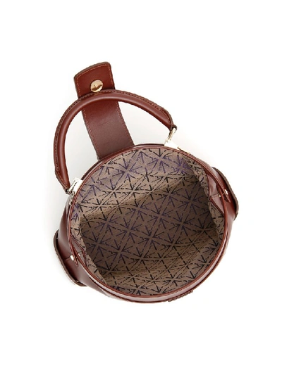 Shop Manu Atelier Demi Bag With Top Handle In Reddish Brown (brown)