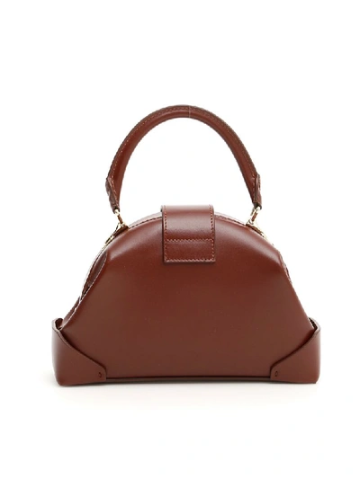 Shop Manu Atelier Demi Bag With Top Handle In Reddish Brown (brown)