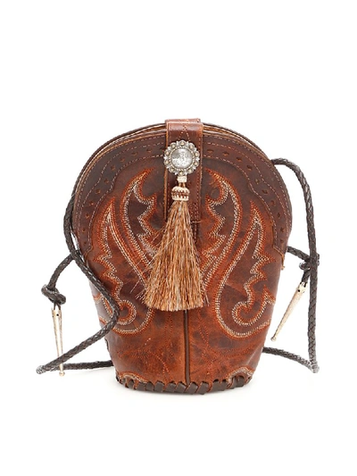 Shop Jessie Western Vintage Mini Boot Bag In Brown (brown)