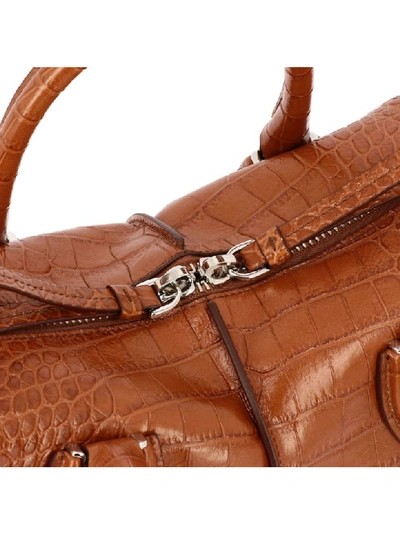 Shop Tod's Small D Bag In Crocodile Print Leather With Shoulder Strap