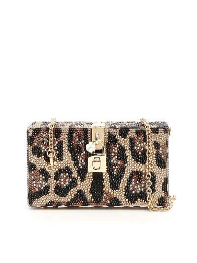 Shop Dolce & Gabbana Dolce Box Bag In Leo New (brown)