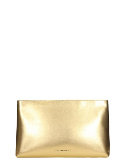 Shop Giuseppe Zanotti Clutch In Gold Leather