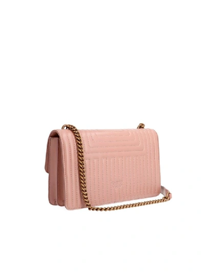 Shop Pinko Nude Pink New Quilting Love Bag In Nude (beige)