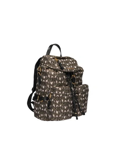 Shop Miu Miu Miu Logo Print Backpack In Green