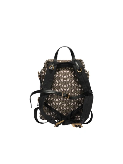 Shop Miu Miu Miu Logo Print Backpack In Green