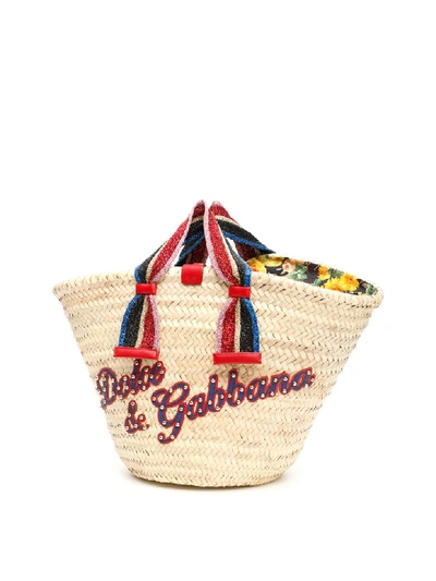 Shop Dolce & Gabbana Kendra Basket In Naturale Rosso (beige)