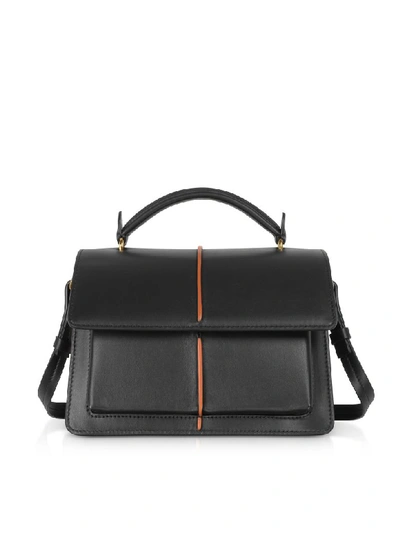 Shop Marni Smooth Leather Top Handle Attaché Bag In Black