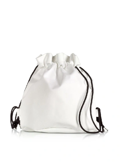 Shop Mm6 Maison Margiela Mm6 Maison Martin Margiela White Drawstring Backpack W/ Metal Handle