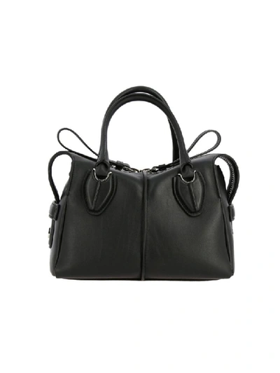 Shop Tod's Small D Bag In Leather With Shoulder Strap In Black