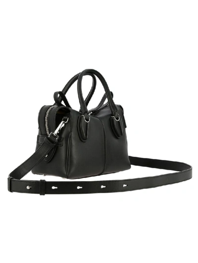 Shop Tod's Small D Bag In Leather With Shoulder Strap In Black