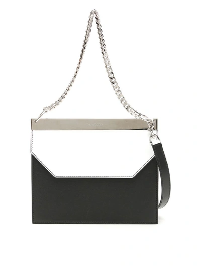 Shop Alexander Mcqueen Drop Chain Bag In Black Soft Ivory (white)