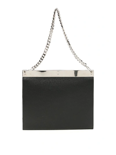 Shop Alexander Mcqueen Drop Chain Bag In Black Soft Ivory (white)