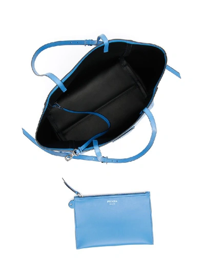 Shop Prada Concept Shopper In Marea Nero (light Blue)