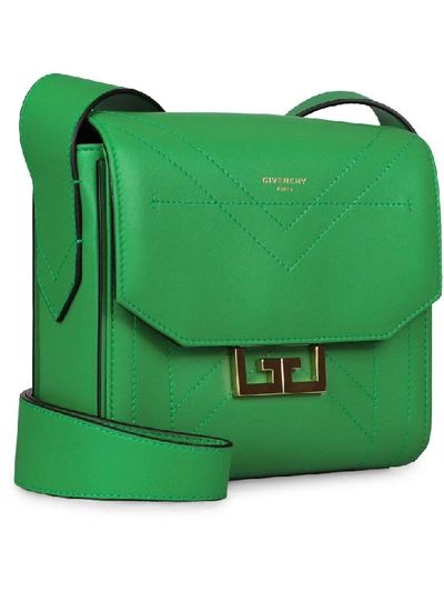 Shop Givenchy Eden Leather Messenger Bag In Green