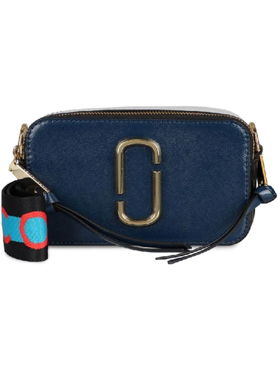 Shop Marc Jacobs Snapshot Leather Shoulder Bag In Blue
