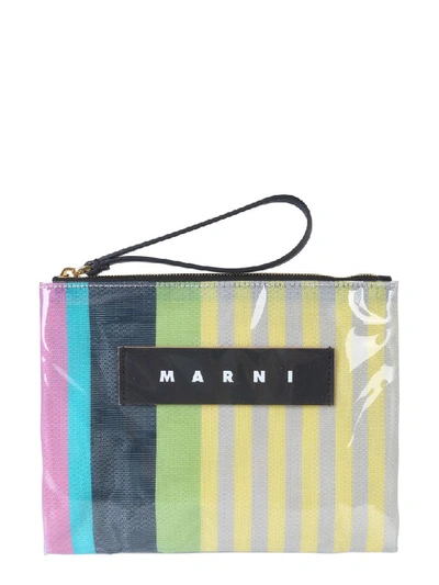 Shop Marni Small Glossy Grip Pouch In Multicolor