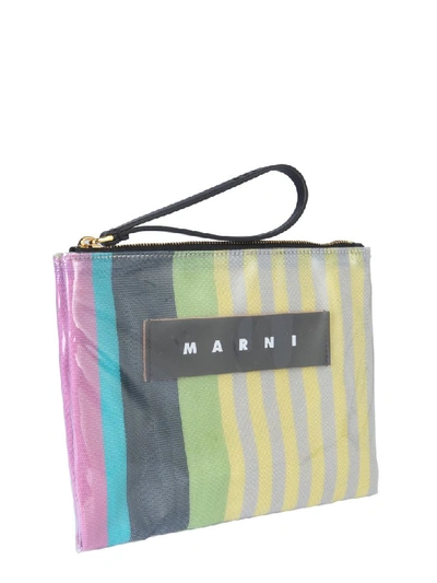 Shop Marni Small Glossy Grip Pouch In Multicolor