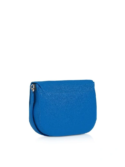 Shop Furla Genuine Leather Sleek S Crossbody Bag In Klein Blue