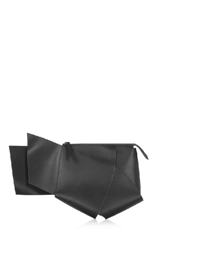 Shop Giaquinto Ava Leather Clutch In Black