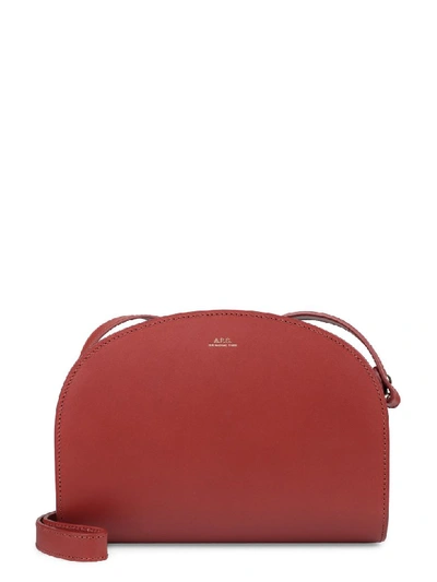 Shop A.p.c. Leather Crossbody Bag In Burnt