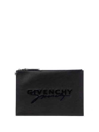 Shop Givenchy Logo Clutch In Black