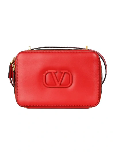 Shop Valentino Big Camera Bag V Sling In Rouge Pur