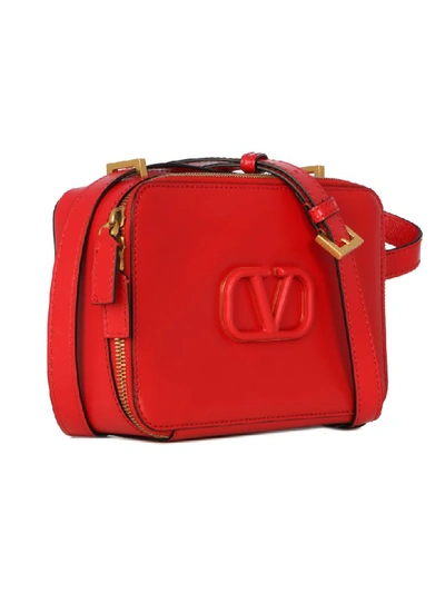 Shop Valentino Big Camera Bag V Sling In Rouge Pur