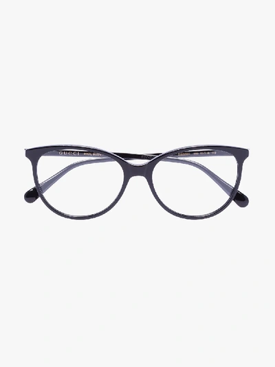 Shop Gucci Black Round Optical Glasses