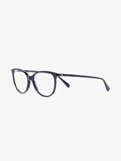 Shop Gucci Black Round Optical Glasses