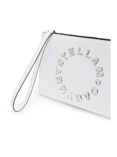 Shop Stella Mccartney Logo Zip Pouch In White (white)