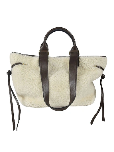 Shop Isabel Marant Fur Tote In White