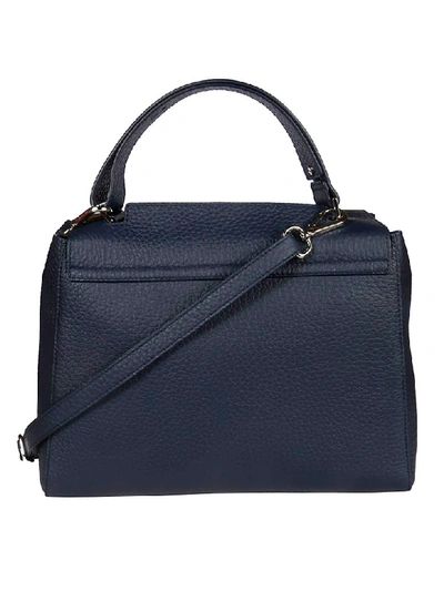 Shop Orciani Logo Shoulder Bag In Navy