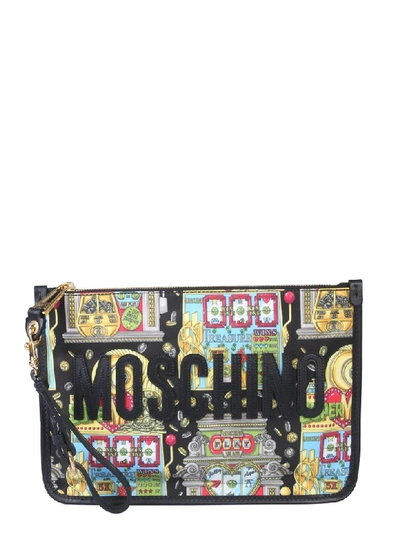 Shop Moschino Slot Machine Clutch In Multicolor