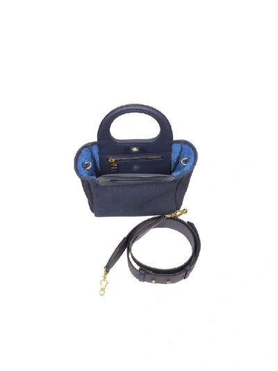 Shop Max Mara Two-tone Reversible Nano Top Handle Bag In Blue