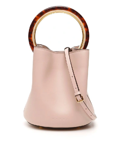 Shop Marni Pannier Bag In Quartz (pink)