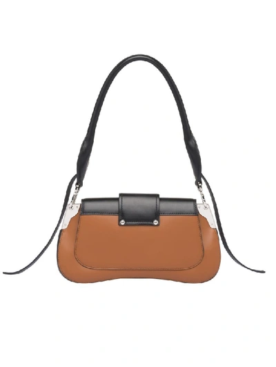 Shop Prada Sidonie Compact Leather Bag In P Cognac Black