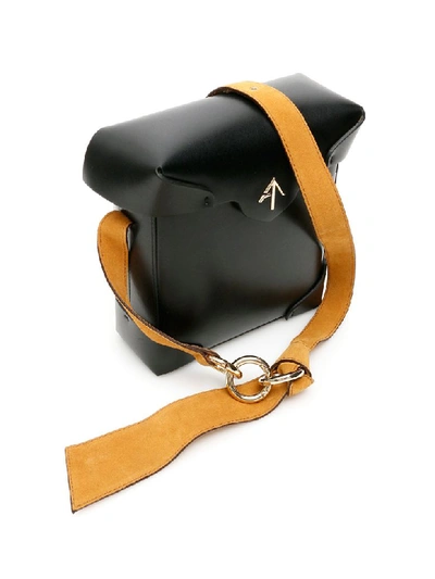 Shop Manu Atelier Mini Pristine Bag In Black Terra (black)