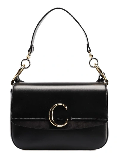 Shop Chloé Chloe C Double Shoulder Bag In Black