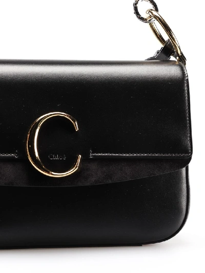 Shop Chloé Chloe C Double Shoulder Bag In Black