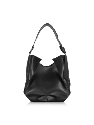 Shop Giaquinto Giselle Leather Shoulder Bag In Black