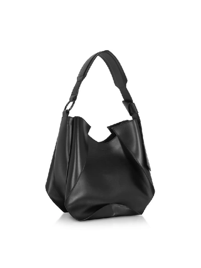 Shop Giaquinto Giselle Leather Shoulder Bag In Black